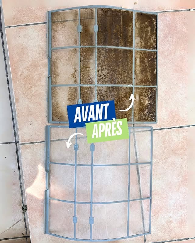 Évaporateur avant/après désinfection